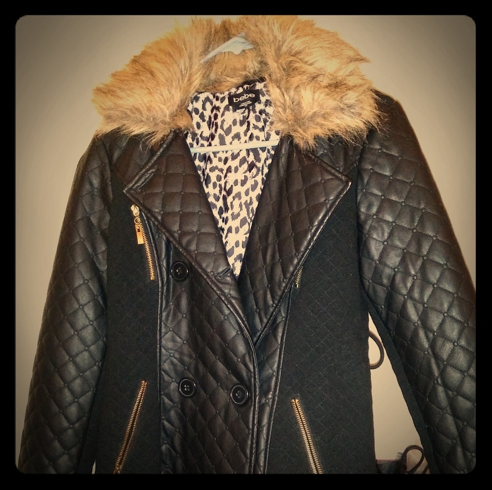Bebe leather coat